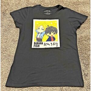 Banana Fish Ash & Eiji Polaroid Anime Cartoon T Shirt Size Large 100% cotton